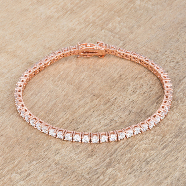 5.75ct Rose Goldtone Cubic Zirconia Tennis Bracelet