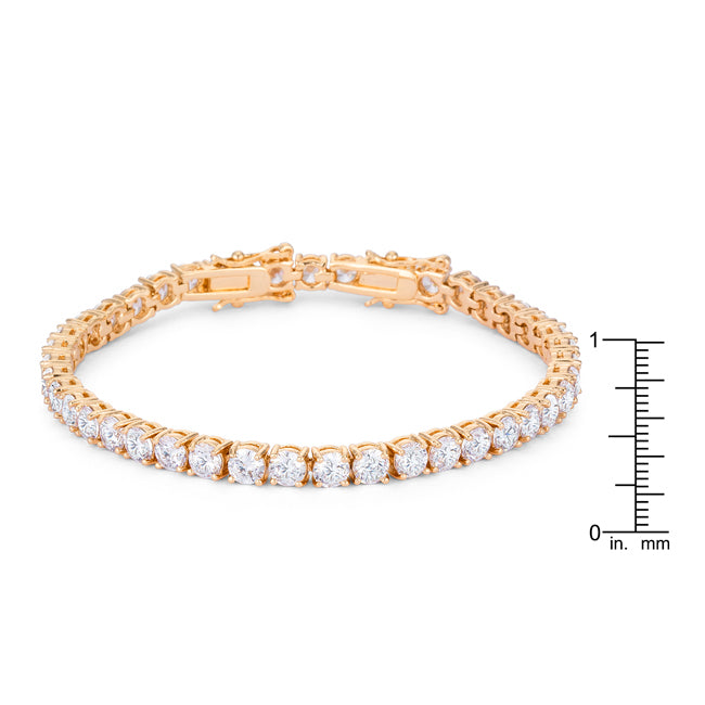 17.6 Ct Gold Plated Tennis Bracelet with Shimmering Round CZ