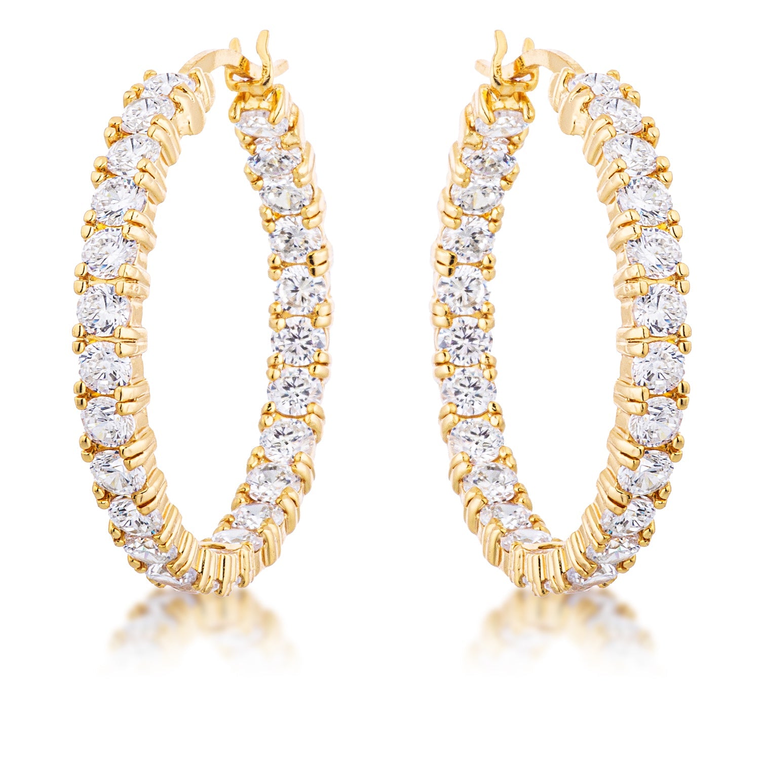 18k Gold Plated Eternity Hoop Earrings