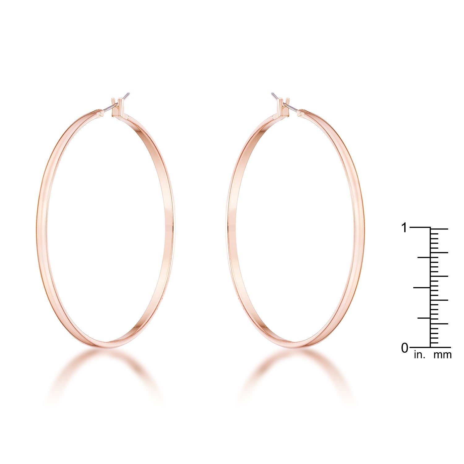 55mm Rose Gold Plated Classic Hoop Earrings