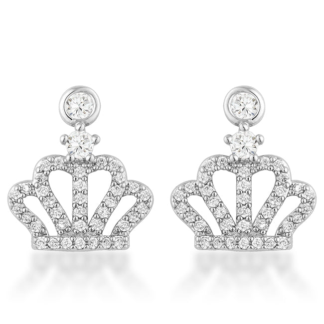 0.5 Ct Rhodium Crown CZ Earrings