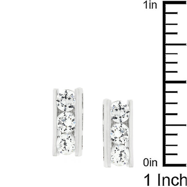 Cubic Zirconia Slate Stud Earrings