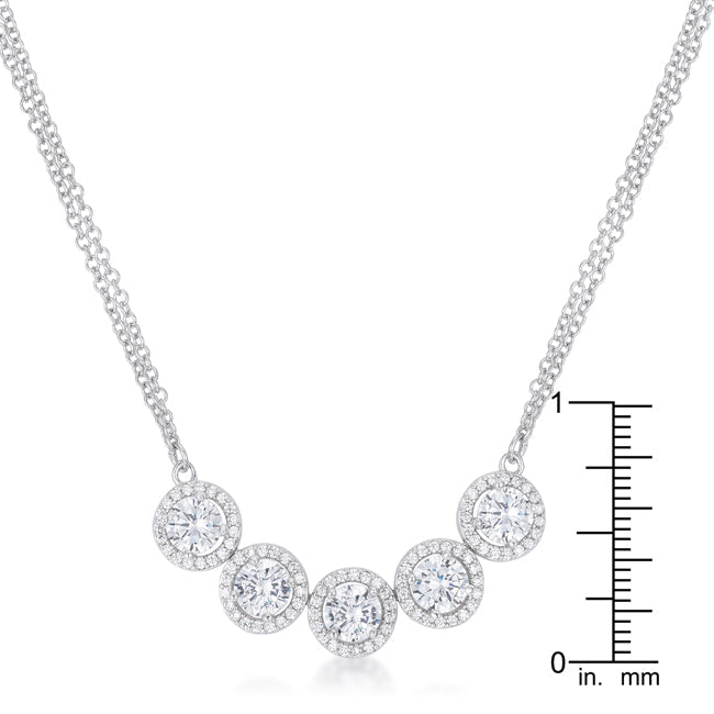 5 Ct Dazzling Rhodium Necklace with CZ