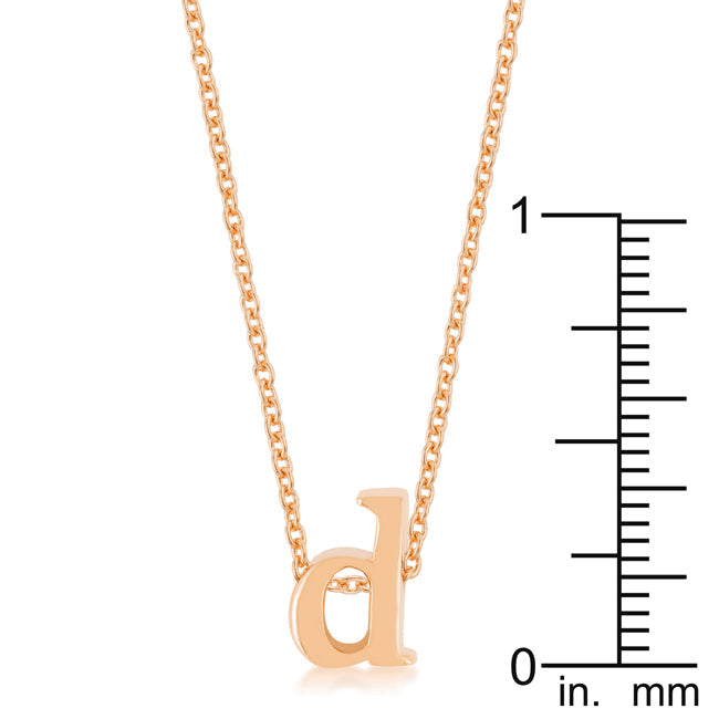 Rose Gold Finish Initial D Pendant