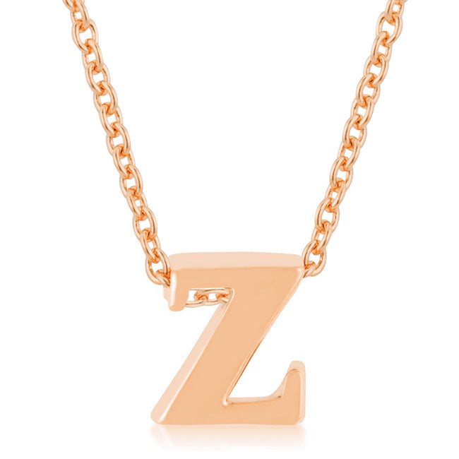 Rose Gold Finish Initial Z Pendant