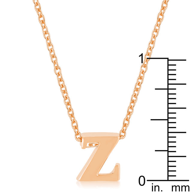 Rose Gold Finish Initial Z Pendant