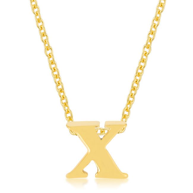 Golden Initial X Pendant