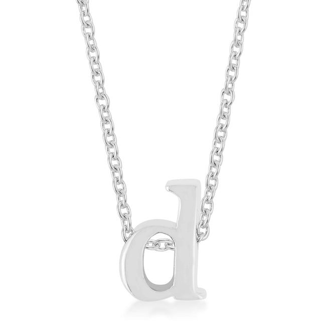 Rhodium Plated Finish Initial D Pendant