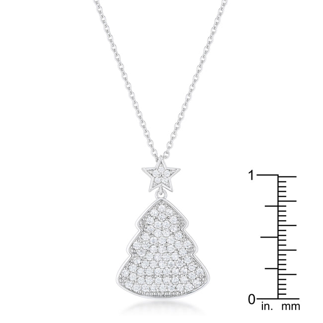 Clear Christmas Tree Drop Necklace