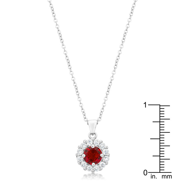 Bella Bridal Pendant in Ruby Red