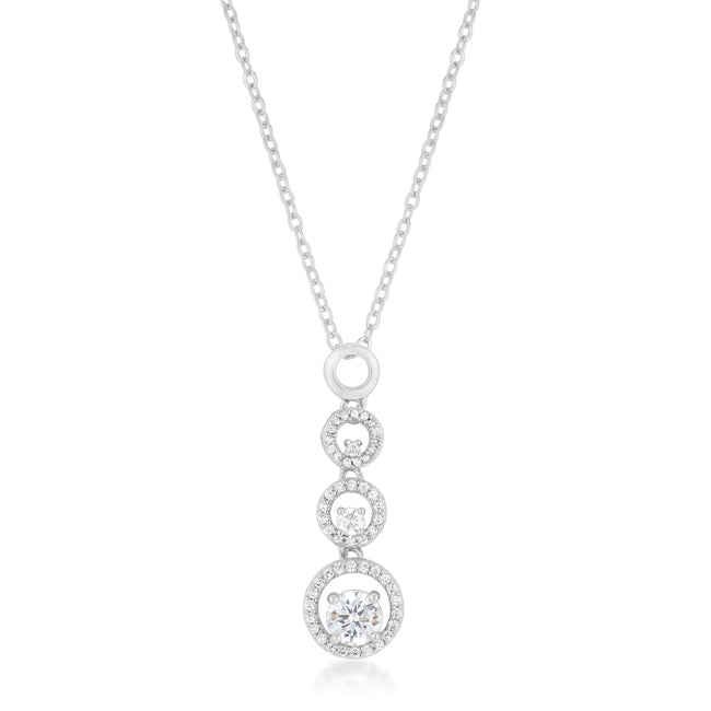 Halo Graduated Cubic Zirconia Pendant