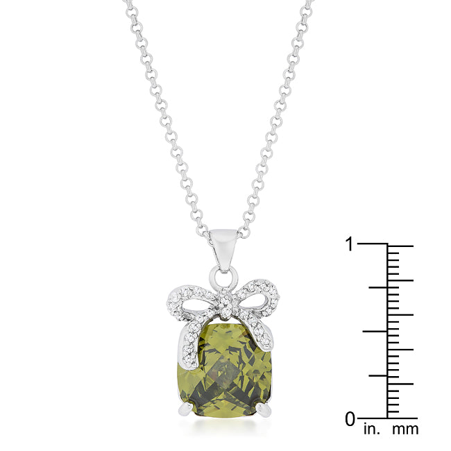 Olivine Pendant with Bow