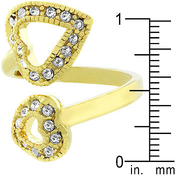 Dual Pave Hearts Ring