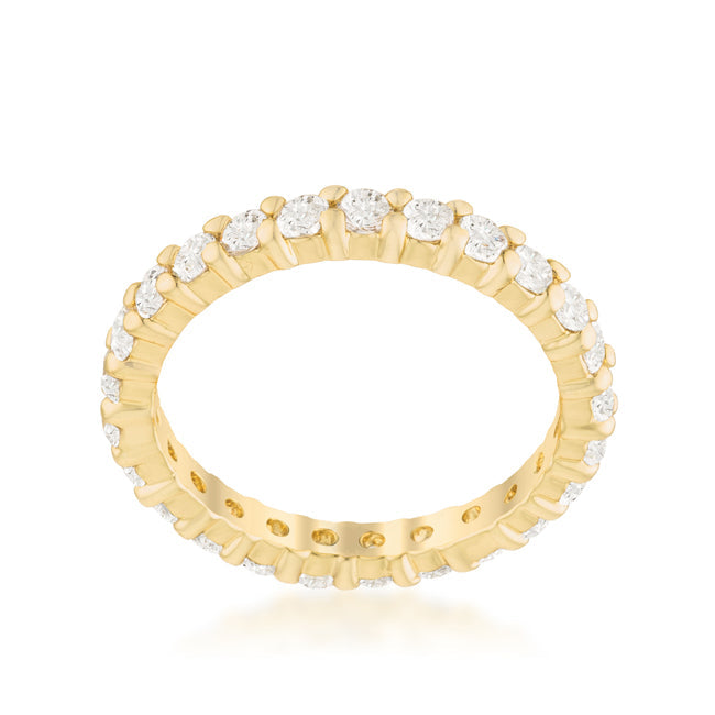 Goldtone Cubic Zirconia Eternity Band