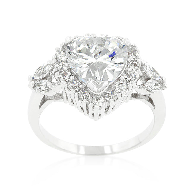 Heart Halo Engagement Ring