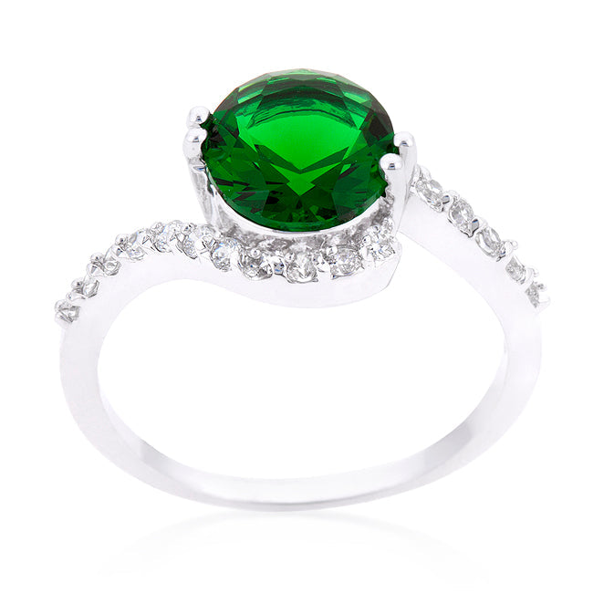 Green Swirling Engagement Ring