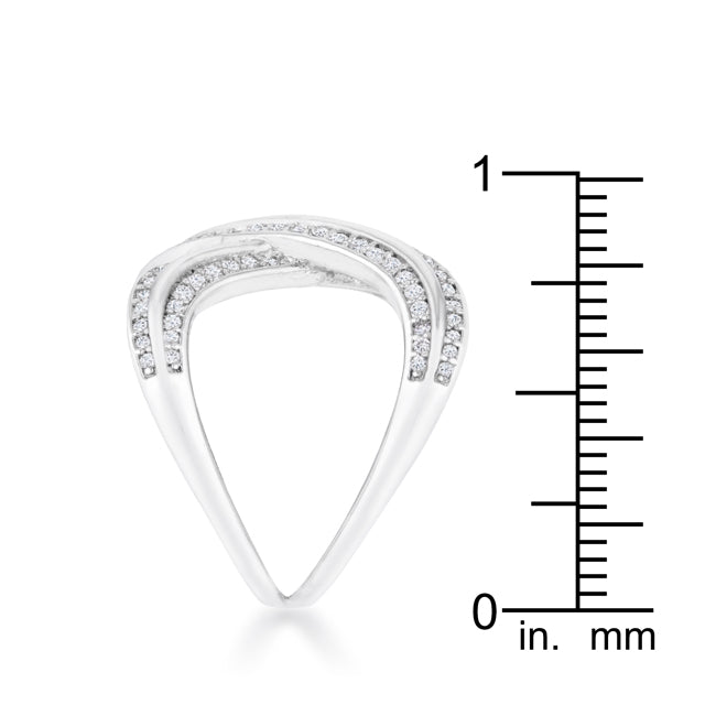 Christa 0.4ct CZ Rhodium Pave X Ring