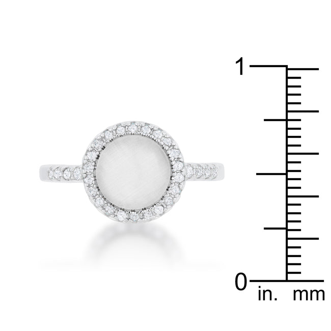 Patricia 0.3ct CZ White Cats Eye Rhodium Classic Ring