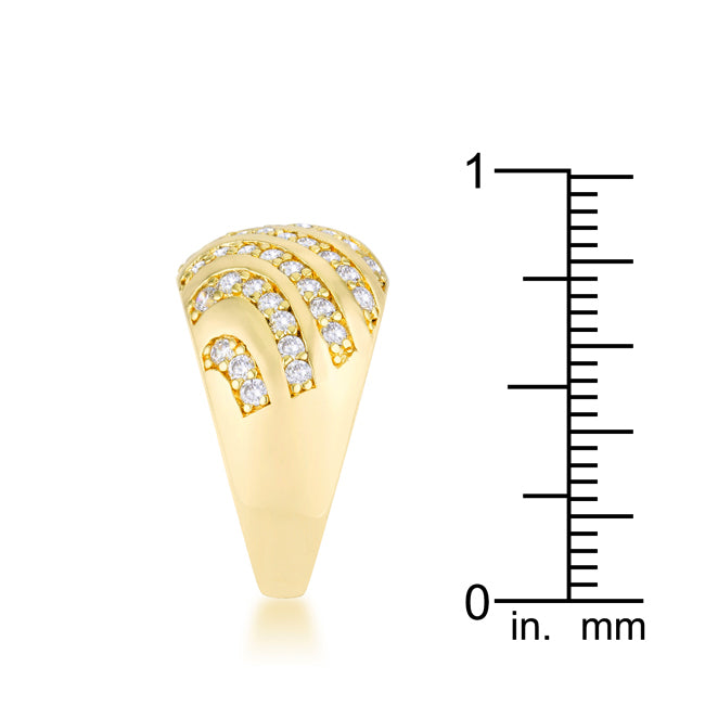 Shayla 0.95ct CZ 14k Gold Contemporary Dome Ring