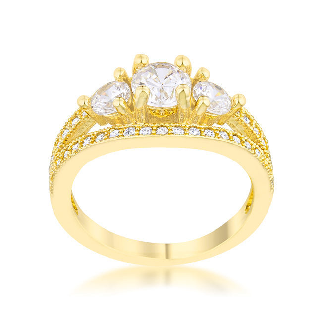 Geneviere 1.45ct CZ 14k Gold Classic Ring