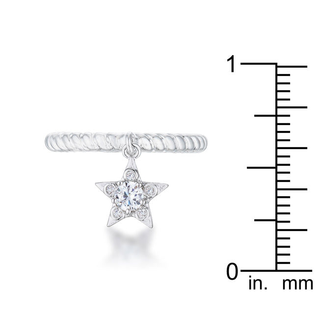 Cubic Zirconia Star Charm Fashion Ring